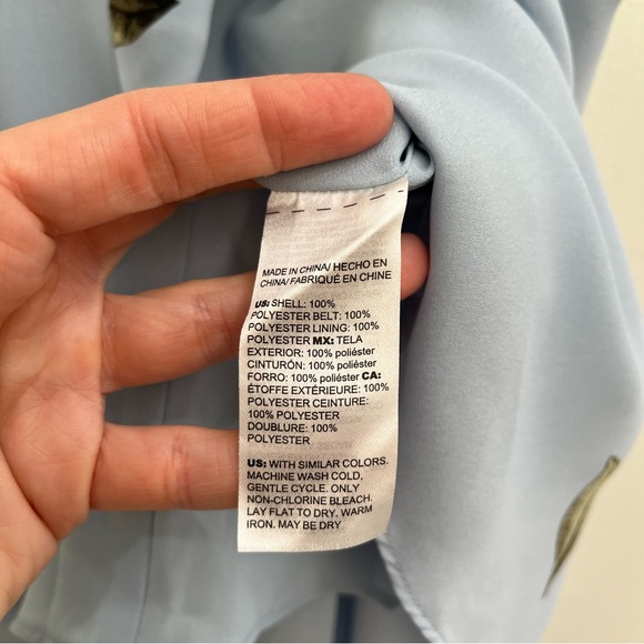 WHBM Blue Sleeveless Lemon Print Tea Midi Dress High Low Hem XL - Picture 13 of 16